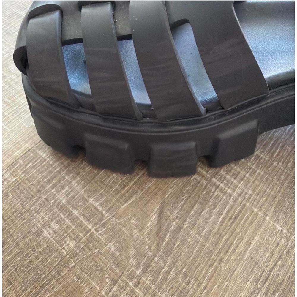 100% Authentic PRADA Monolith Rubber Sandals Size 41 US 10 Black - Picture 3 of 8